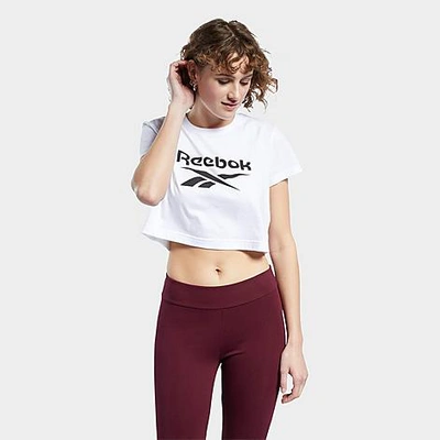 Reebok Women's Classics Big Logo Crop T-shirt In White