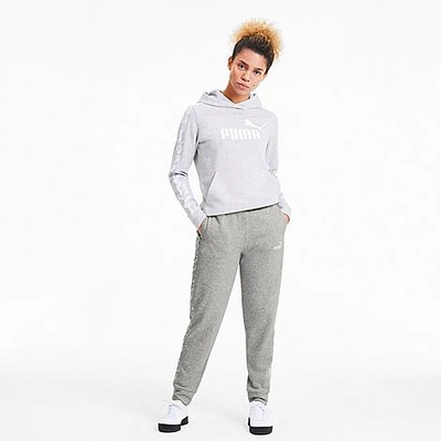 Puma Women's Amplified Track Jogger Pants In Light Grey Heather