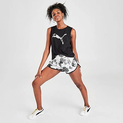 Puma Women's Summer Allover Print Shorts In White