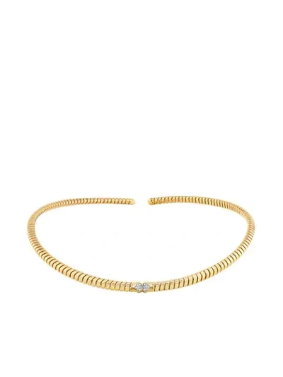 Marina B Women's Trisolina 18k Yellow Gold & Diamond Pavé Tubogas Collar Necklace