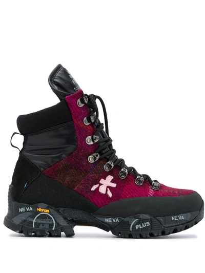 Premiata Lace-up Trekking Boots In Pink