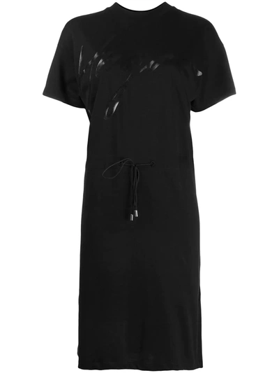 Hugo Boss Drawstring Midi Dress In Black