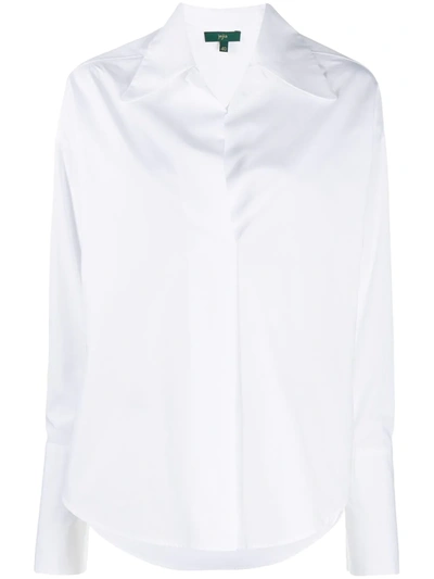 Jejia Pointed Collar Cotton Shirt In White