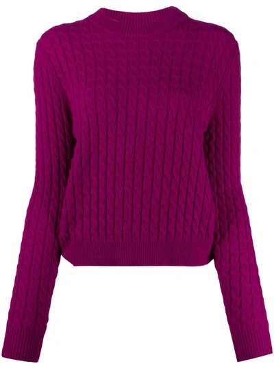 Sara Lanzi Cable Knit Jumper In Pink