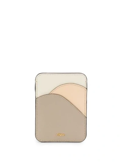 Chloé Chloe Grey And White Walden Card Holder In Neutrals