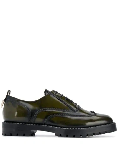 L'autre Chose Polished Lace-up Shoes In Green