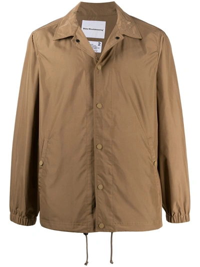 White Mountaineering Letter Print Coach Jacket In Neutrals