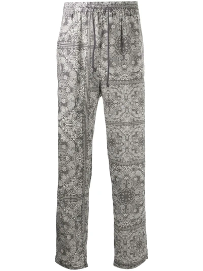 White Mountaineering Bandana-print Trousers In Grey