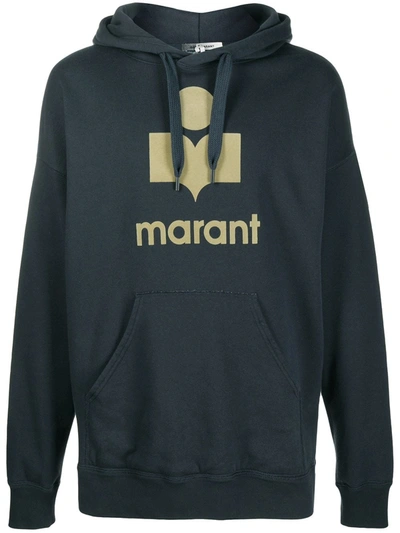 Isabel Marant Étoile Miley Logo Print Hoodie In Blue