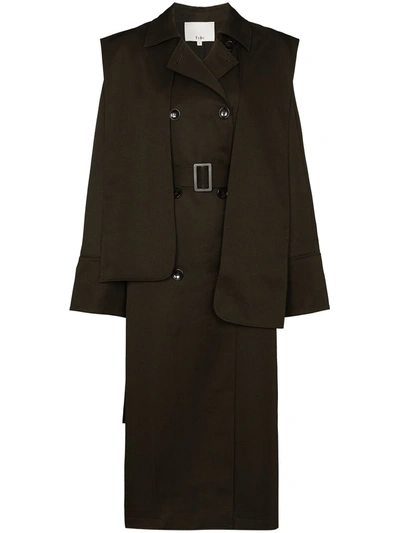 Tibi Recycled Techy Flap Trench Coat In Grey