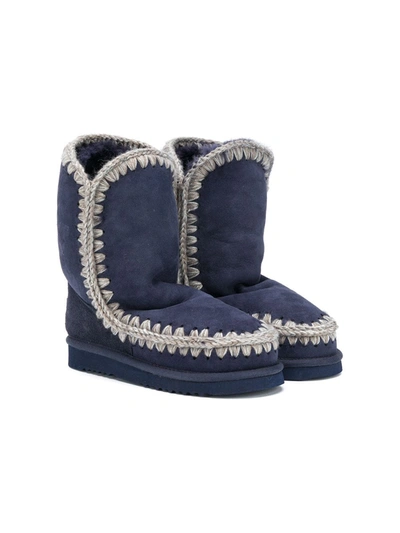 Mou Teen Eskimo Snow Boots In Blue