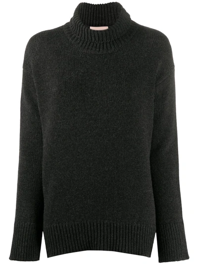 Plan C Turtleneck Knit Jumper In Grey