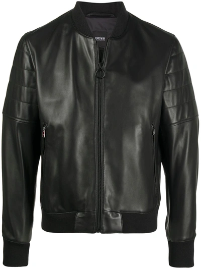 Hugo Boss Slim-fit Biker Jacket In Black