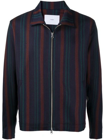Goodfight Striped Bomber Jacket In Blue