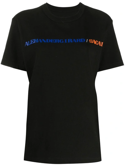 Sacai Alexander Girard Print T-shirt In Black