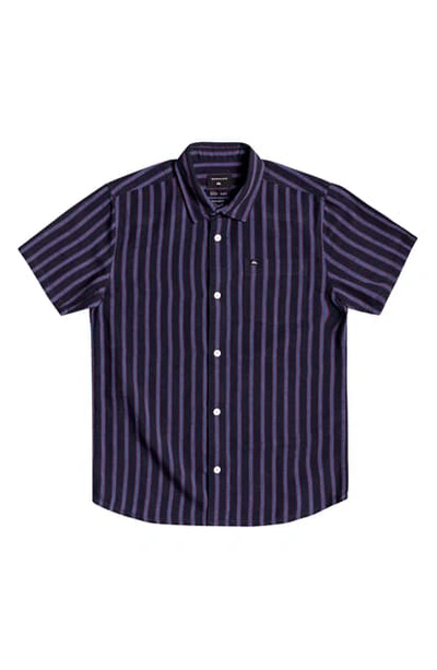 Quiksilver Kids' Oxford Lines Button-up Shirt In Parisian Night Oxford Lines