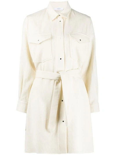 Roseanna Belted Shirt Dress In Neutrals