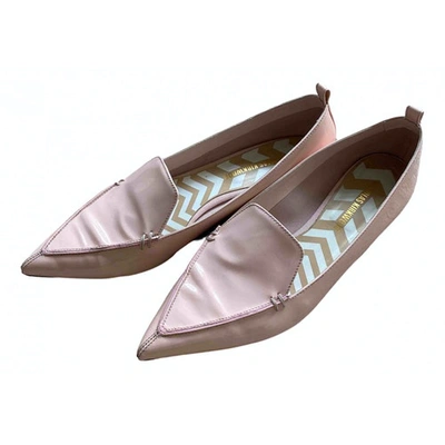 Pre-owned Nicholas Kirkwood Patent Leather Flats In Pink