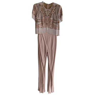 Pre-owned Zuhair Murad Silk Jumpsuit In Turquoise