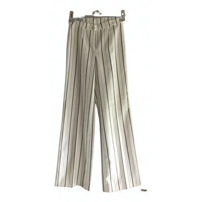 Pre-owned Ashley B Trousers In White
