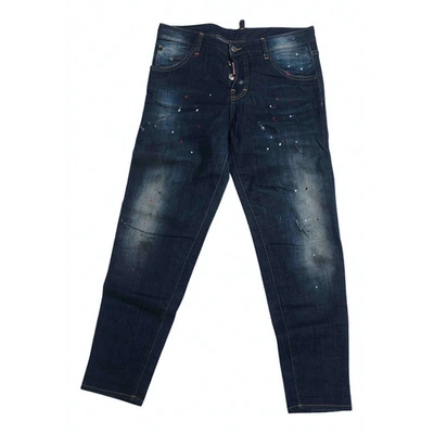 Pre-owned Dsquared2 Carot Pants In Navy