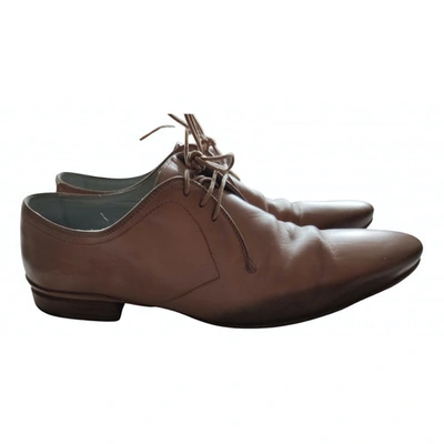 Pre-owned Alexander Mcqueen Leather Lace Ups In Brown