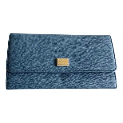 Pre-owned Dolce & Gabbana Leather Wallet In Blue