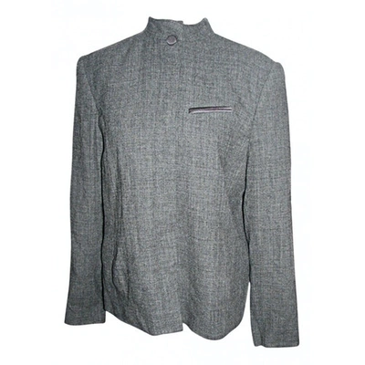 Pre-owned Oscar De La Renta Wool Blazer In Grey