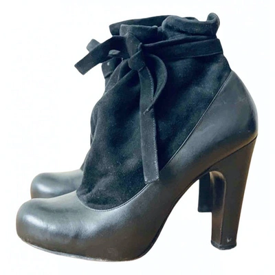 Pre-owned Marc By Marc Jacobs Leather Ankle Boots In Black