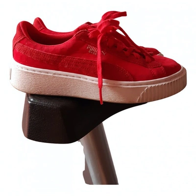 Pre-owned Puma Cloth Trainers In Red