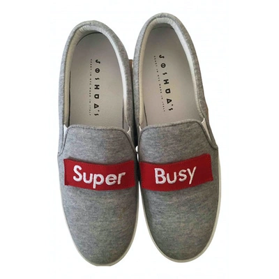 Pre-owned Joshua Sanders Cloth Flats In Grey