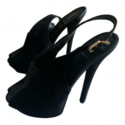 Pre-owned Fendi Sandals In Black