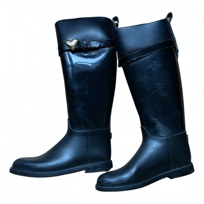 Pre-owned Moschino Black Rubber Boots