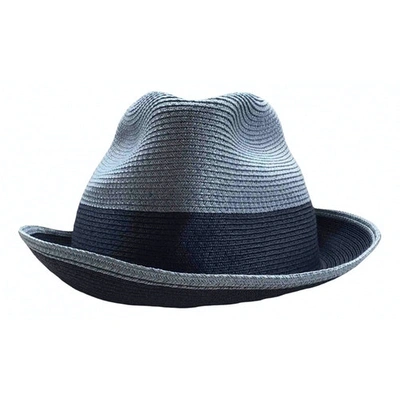 Pre-owned Armani Collezioni Blue Wicker Hat & Pull On Hat