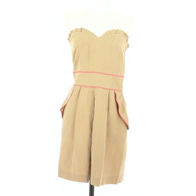 Pre-owned Sandro Linen Dress In Brown