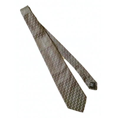 Pre-owned Hugo Boss Silk Tie In Grey