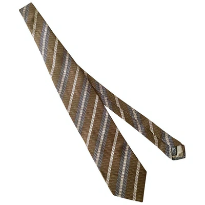 Pre-owned Giorgio Armani Silk Tie In Brown