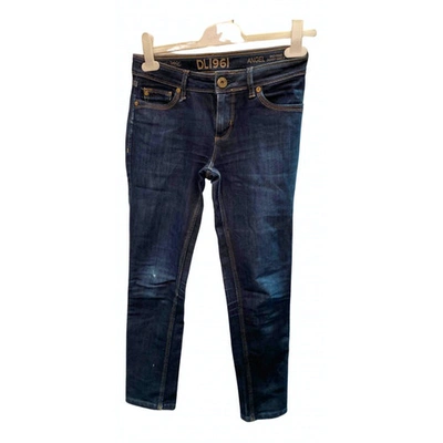 Pre-owned Dl1961 Straight Jeans In Navy
