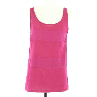 Pre-owned Sandro Linen Waistcoat In Pink