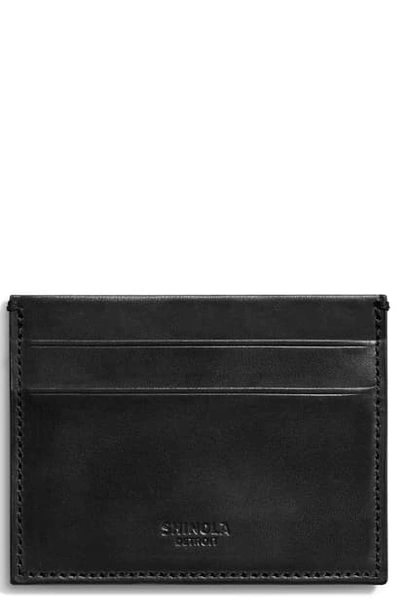 Shinola Harness Leather Card Case In Black