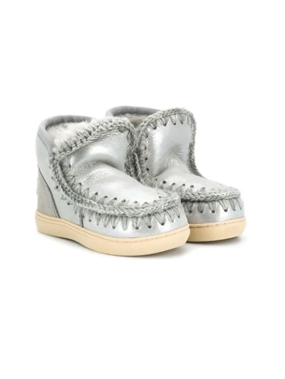Mou Kids' Silver Ankle Boots