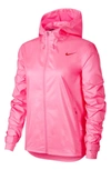 Nike Essential Water Repellent Running Jacket In Pink Glow/ Firewood Orange