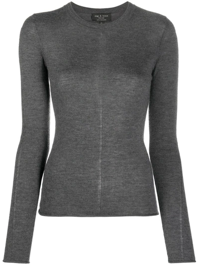 Rag & Bone Mandee Cashmere Long Sleeve Jumper In Charcoal