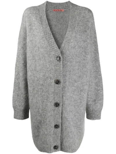 Acne Studios Long Mohair-blend Cardigan Cold Grey Melange