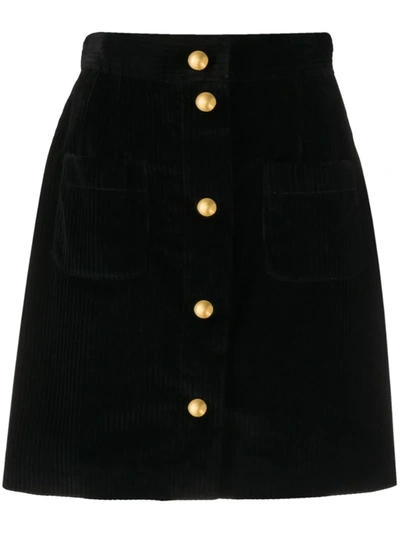 Dolce & Gabbana Corduroy Straight-fit Skirt In Black