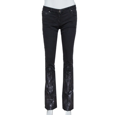 Pre-owned Roberto Cavalli Black Denim Sequin Embellished Jeans S