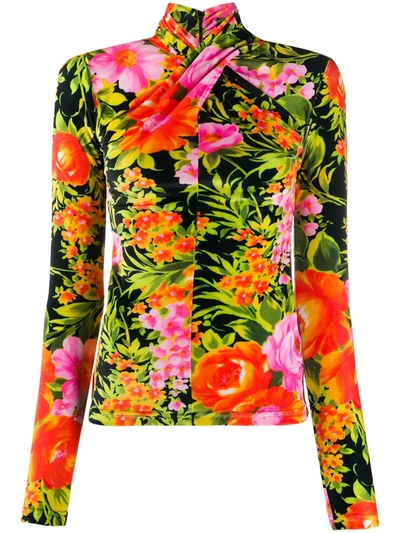 Richard Quinn Floral Print Blouse In Orange