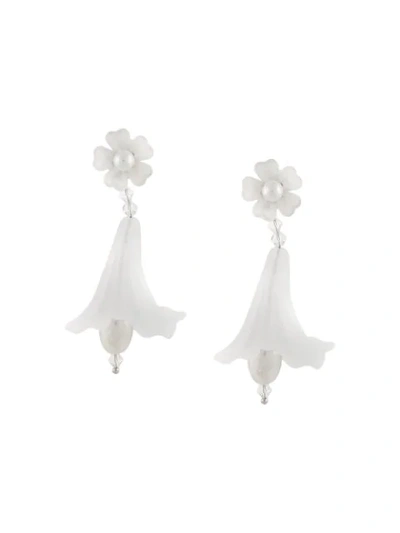 Shrimps Large Lily Earrings In White