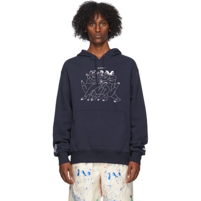 Adidas Originals X Unity Graphic Embroidery Hoodie In Legend Ink