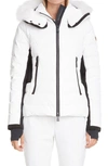 Moncler Lamoura Waterproof Quilted Down Puffer Coat With Removable Genuine Fox Fur Trim In 041 Cream